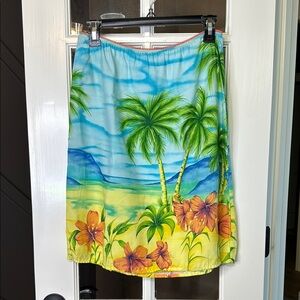 ROXY Stretch Waist Tropical Print Mini Skirt Size Medium